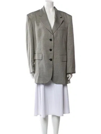 Pre-owned Anine Bing Plaid Print Blazer In Gray