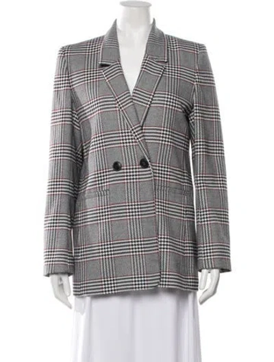 Pre-owned Anine Bing Plaid Print Blazer In Gray