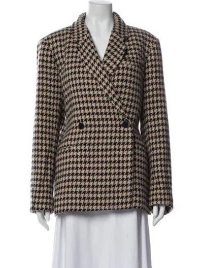 Pre-owned Anine Bing Plaid Print Blazer In Neutral