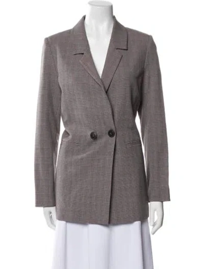 Pre-owned Anine Bing Plaid Print Blazer In Neutral