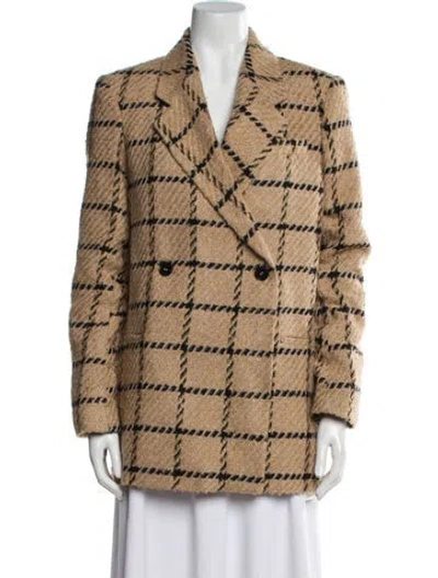 Pre-owned Anine Bing Plaid Print Blazer In Neutral