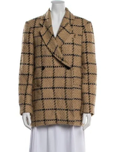 Pre-owned Anine Bing Plaid Print Blazer In Neutral