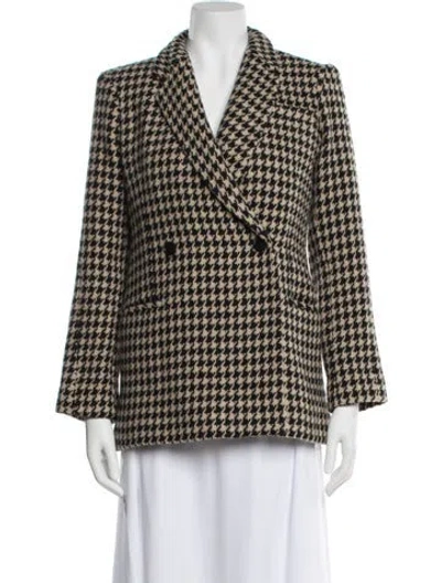 Pre-owned Anine Bing Plaid Print Blazer In Neutral