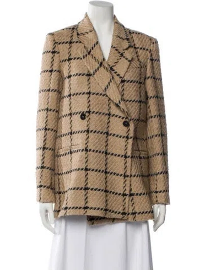 Pre-owned Anine Bing Plaid Print Blazer In Neutral