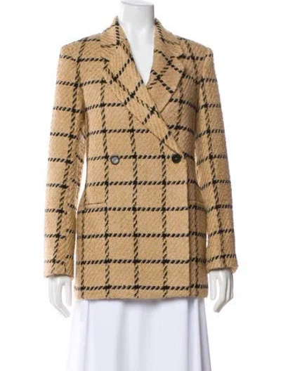 Pre-owned Anine Bing Plaid Print Blazer In Neutral