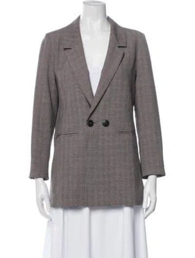 Pre-owned Anine Bing Plaid Print Blazer In Neutral