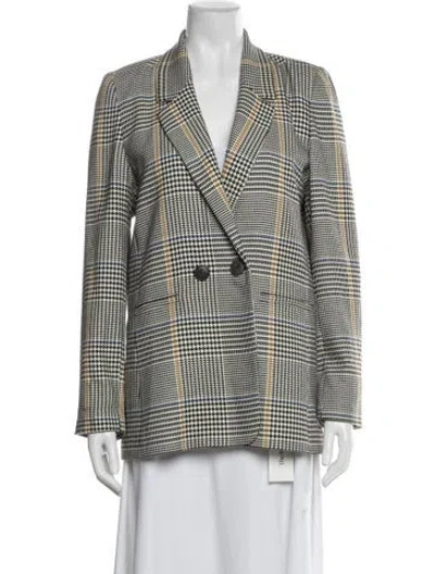 Pre-owned Anine Bing Plaid Print Blazer In Neutral