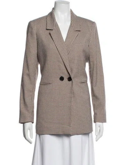 Pre-owned Anine Bing Plaid Print Blazer In Neutral