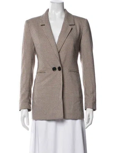 Pre-owned Anine Bing Plaid Print Blazer In Neutrals/orange