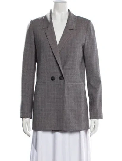 Pre-owned Anine Bing Plaid Print Blazer In Purple