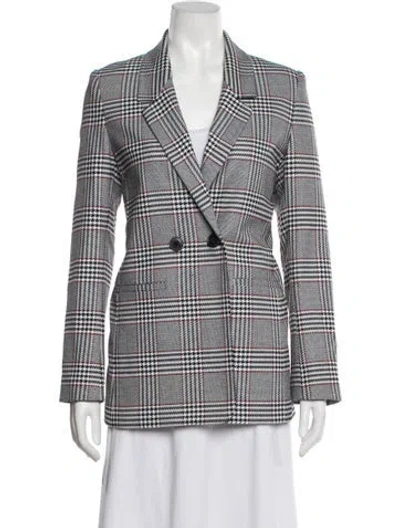Pre-owned Anine Bing Plaid Print Blazer W/ Tags In Grey