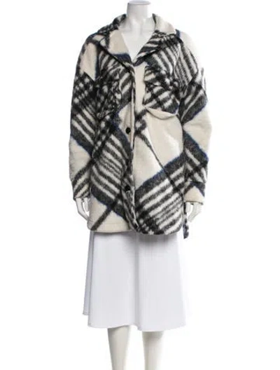 Pre-owned Anine Bing Plaid Print Coat In Neutrals