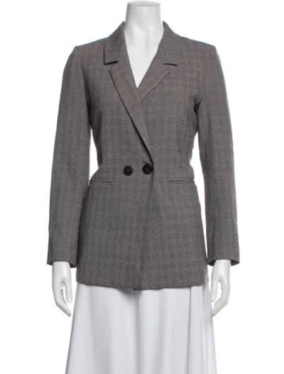 Pre-owned Anine Bing Plaid Print Coat In Purple