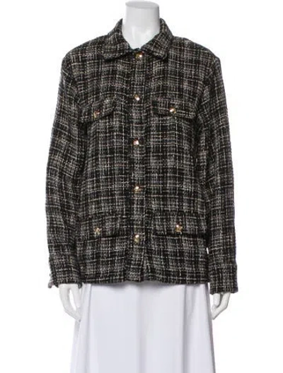 Pre-owned Anine Bing Plaid Print Evening Jacket In Gray
