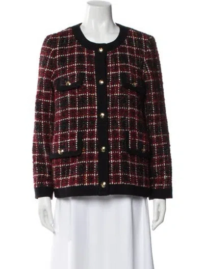 Pre-owned Anine Bing Plaid Print Evening Jacket In Red