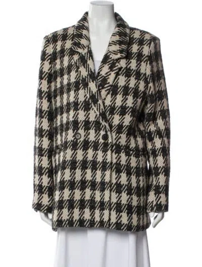 Pre-owned Anine Bing Plaid Print Faux Fur Coat In Neutral