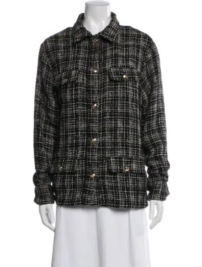 Pre-owned Anine Bing Plaid Print Jacket In Black