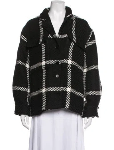 Pre-owned Anine Bing Plaid Print Jacket In Black