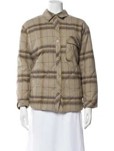 Pre-owned Anine Bing Plaid Print Jacket In Neutral