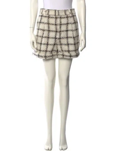 Pre-owned Anine Bing Plaid Print Mini Shorts In Neutral