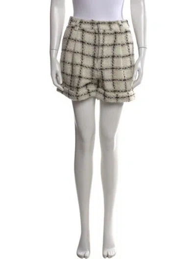 Pre-owned Anine Bing Plaid Print Mini Shorts W/ Tags In Neutral