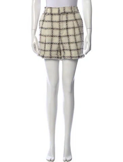 Pre-owned Anine Bing Plaid Print Mini Shorts W/ Tags In Neutral