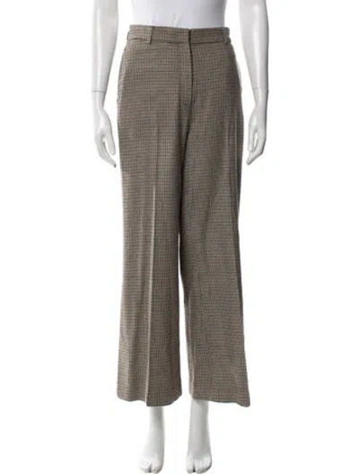 Pre-owned Anine Bing Plaid Print Wide Leg Pants In Multi