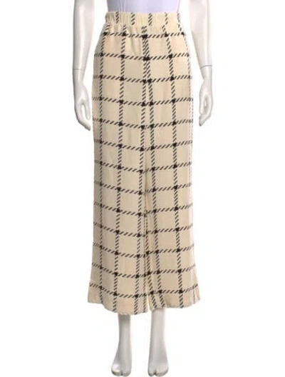 Pre-owned Anine Bing Plaid Print Wide Leg Pants In Neutral