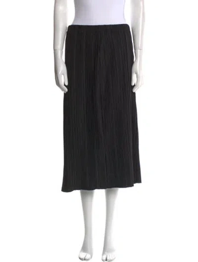 Pre-owned Anine Bing Pleated Accents Midi Length Skirt In Black