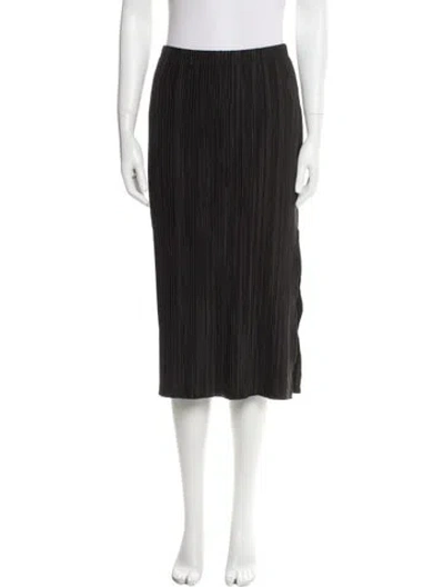 Pre-owned Anine Bing Pleated Accents Midi Length Skirt In Black