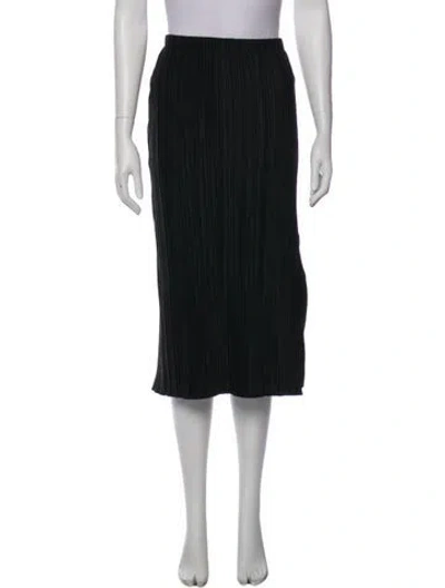Pre-owned Anine Bing Pleated Accents Midi Length Skirt In Black