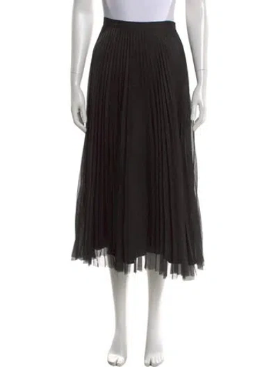 Pre-owned Anine Bing Pleated Accents Midi Length Skirt In Black