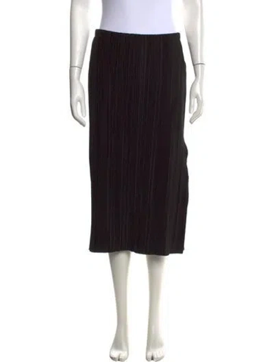 Pre-owned Anine Bing Pleated Accents Midi Length Skirt In Black