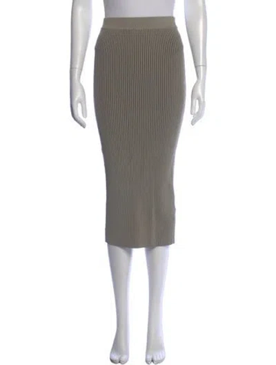 Pre-owned Anine Bing Pleated Accents Midi Length Skirt In Green