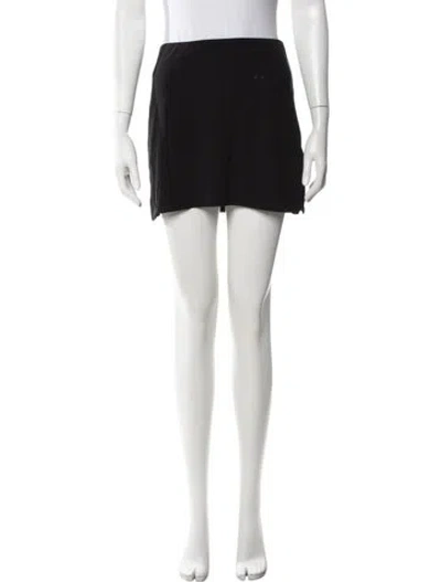 Pre-owned Anine Bing Pleated Accents Mini Skirt In Black