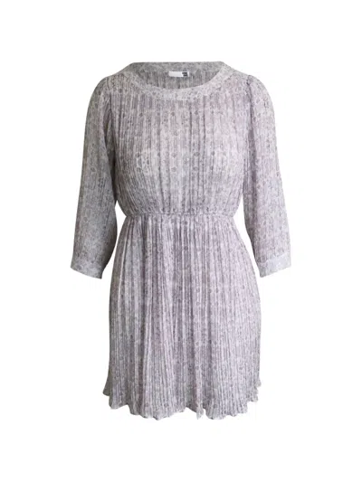 Pre-owned Anine Bing Pleated Floral-print Dress In White