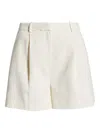 Anine Bing Pleated-front Tailored Shorts In White