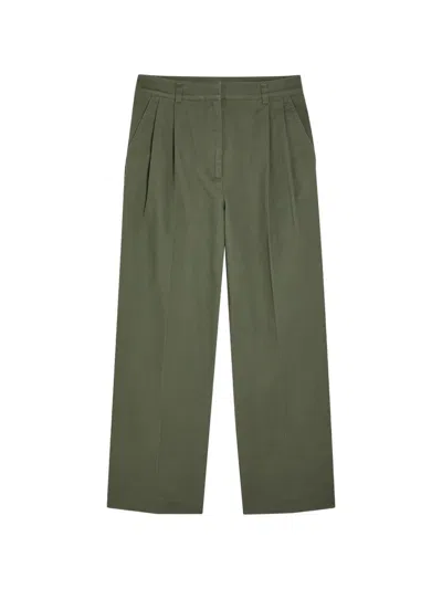 Anine Bing Pleated Trousers In Green
