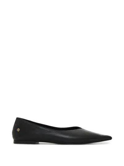 Anine Bing Pointed-toe Ballet Flats In Black