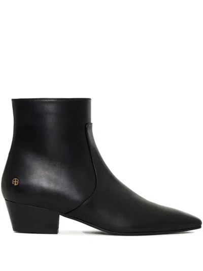 Anine Bing Pointed-toe Low-heel Boots In Black