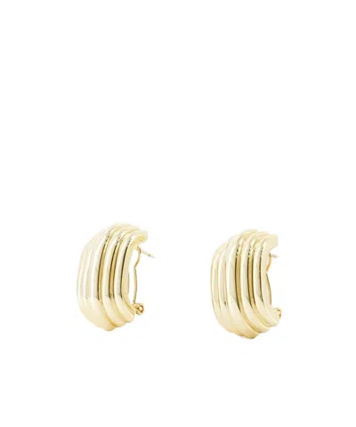 Anine Bing Polished Ribbed Earrings In Gold