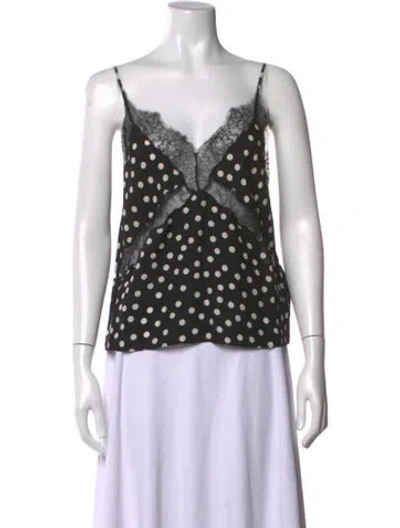 Pre-owned Anine Bing Polka Dot Print V-neck Top W/ Tags In Multi