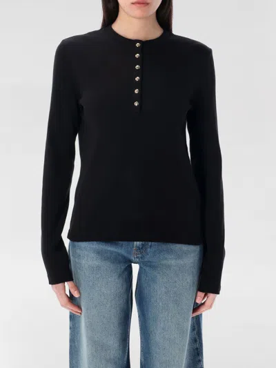 ANINE BING POLO SHIRT ANINE BING WOMAN COLOR BLACK,G77310002