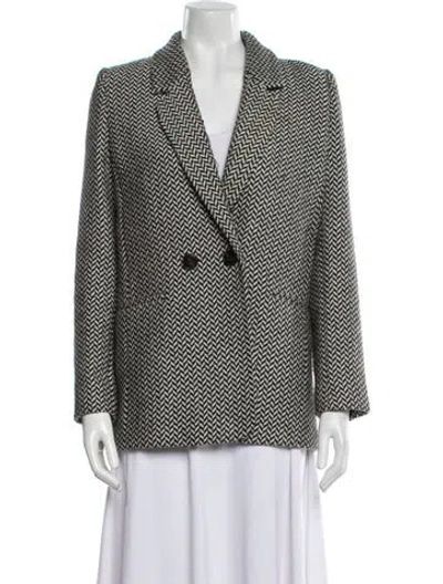 Pre-owned Anine Bing Printed Blazer In Black