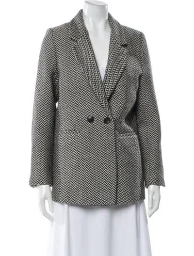 Pre-owned Anine Bing Printed Blazer In Black