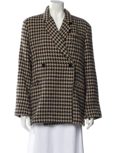 Pre-owned Anine Bing Printed Blazer In Black