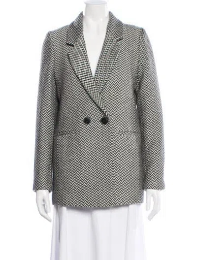 Pre-owned Anine Bing Printed Blazer In Black