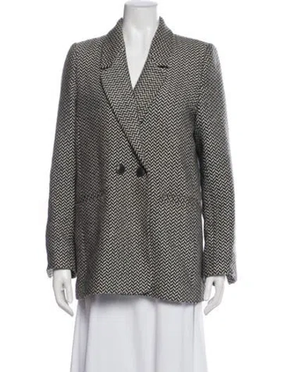 Pre-owned Anine Bing Printed Blazer In Black