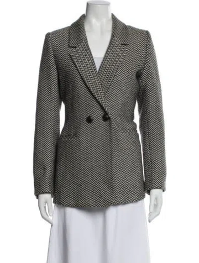 Pre-owned Anine Bing Printed Blazer In White