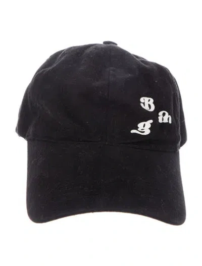 Pre-owned Anine Bing Printed Canvas Baseball Cap In Black